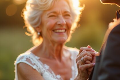 vrouw trouwt eindelijk met ware liefde nadat haar moeder 42 jaar eerder bezwaar maakte tegen hun huwelijk