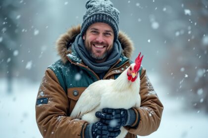 weerman redt kip tijdens sneeuwstorm en nu zijn ze een onafscheidelijk duo