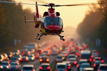 100 bestuurders negeren rode kruizen traumahelikopter kan niet op snelweg landen
