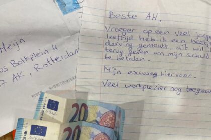 winkeldief heeft spijt van actie op jongere leeftijd en stuurt supermarkt briefje en geld