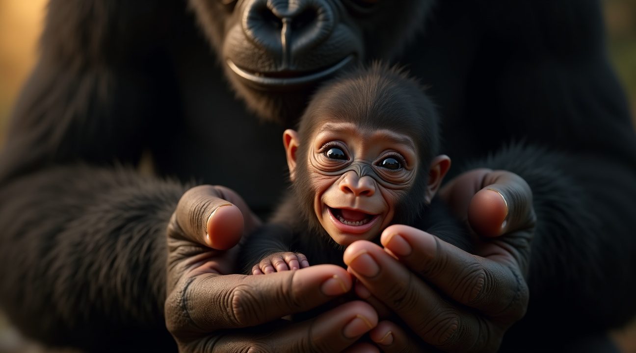Te vroeg geboren babygorilla wordt van familie gescheiden om te overleven, zie hoe hij met mama wordt herenigd