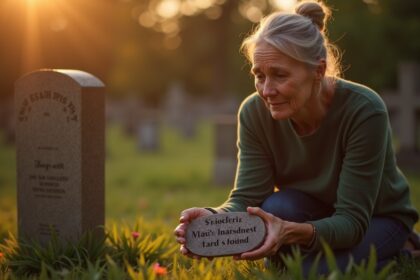 moeder moet gedenksteen bij graf zoontje verwijderen omdat deze niet van steen is