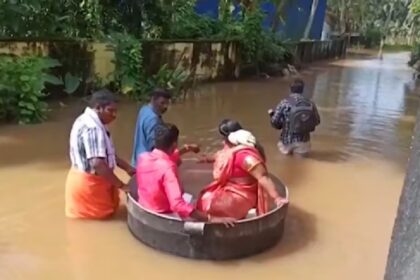 Koppel trotseert overstromingen op huwelijksdag