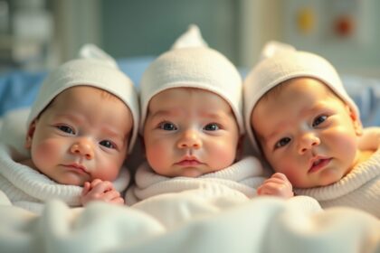 pasgeboren drieling heeft zeldzame schedelaandoening en schrijft medische geschiedenis
