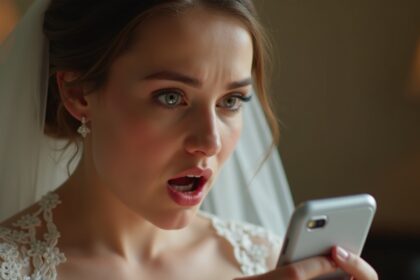 schoonmoeder laat schoondochter uit haar eigen trouwfotos photoshoppen