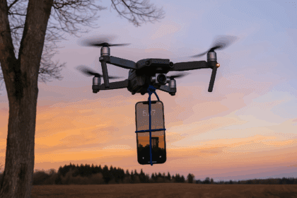 Man zit vast in sneeuw zonder bereik en hangt dan telefoon aan drone om sms voor hulp te sturen