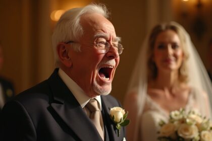 90 jarige opa van de bruid zingt prachtige klassieker terwijl ze door gangpad loopt