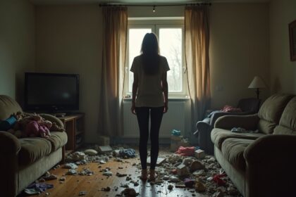 vrouw woedend nadat schoonzus kinderen loost om op te passen en huis vernielen