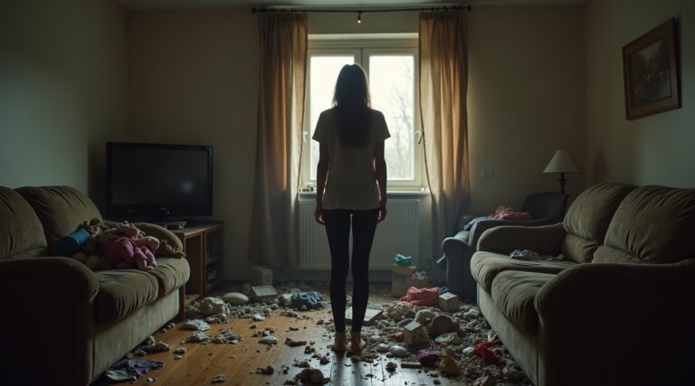vrouw woedend nadat schoonzus kinderen loost om op te passen en huis vernielen