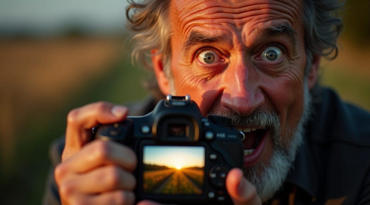 man maakt prachtige landschapsfoto voordat hij onwaarschijnlijk detail op de achtergrond opmerkt