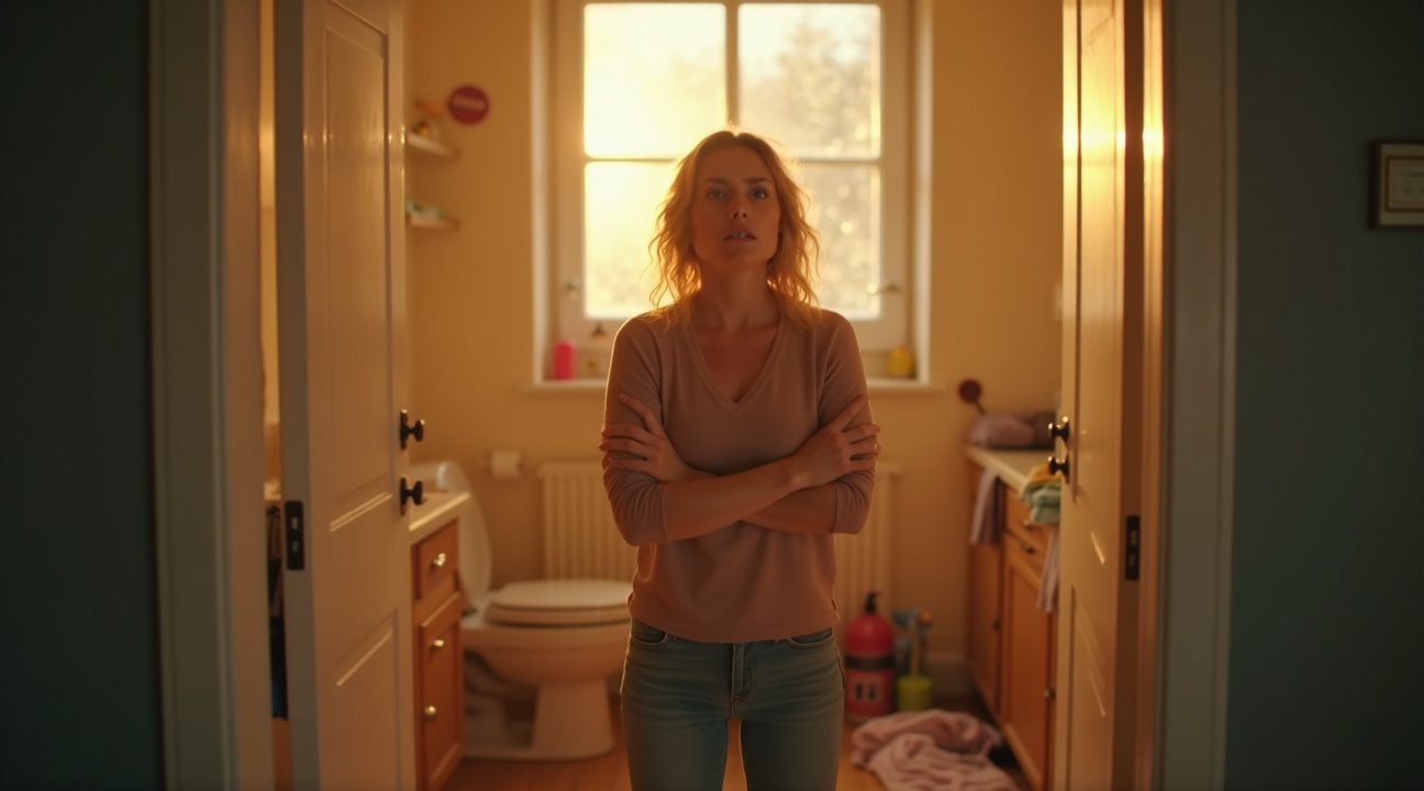 moeder weigert badkamer schoon te maken nadat man tegen hun zonen zegt om staand te plassen