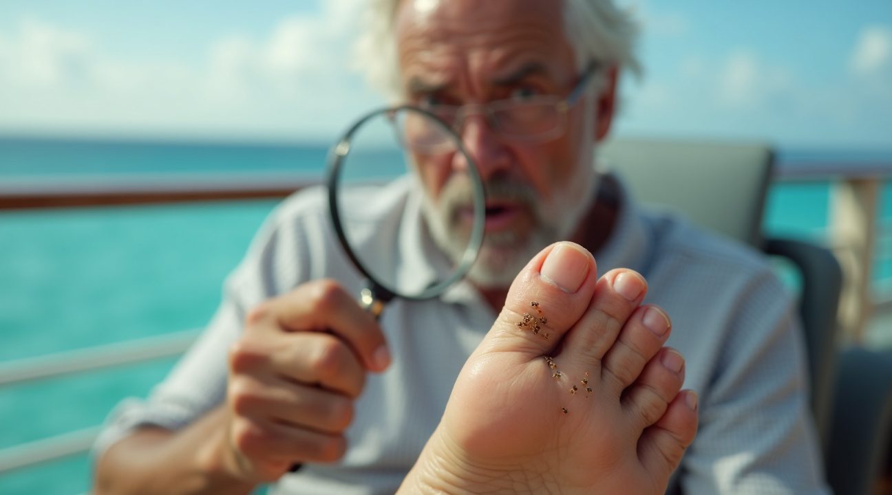 spin legt eieren in teen van man tijdens een cruise