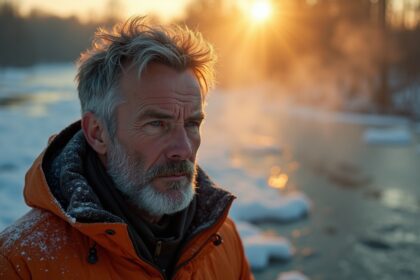 dappere man springt in ijskoude rivier om vrouw te redden die haar leven probeert te beeindigen