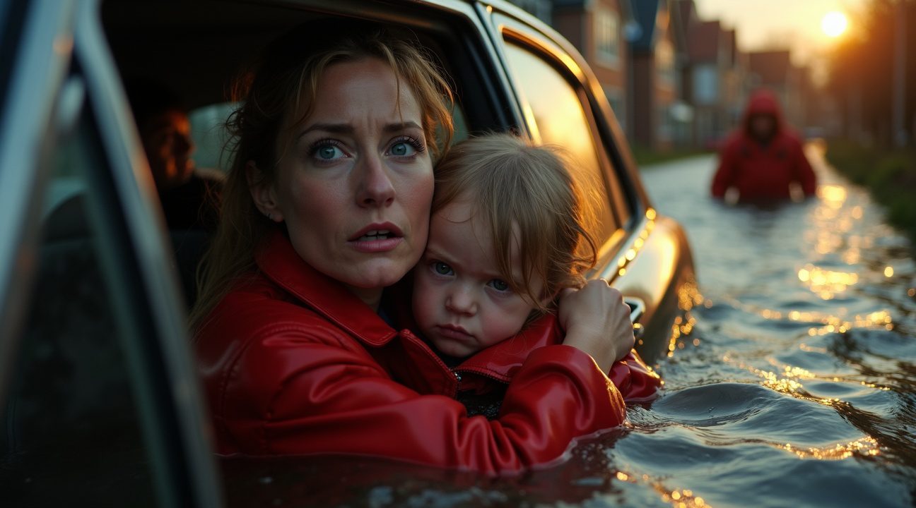 vrouw en kind 5 dreigen te verdrinken nadat auto in rivier belandt omstanders aarzelen niet